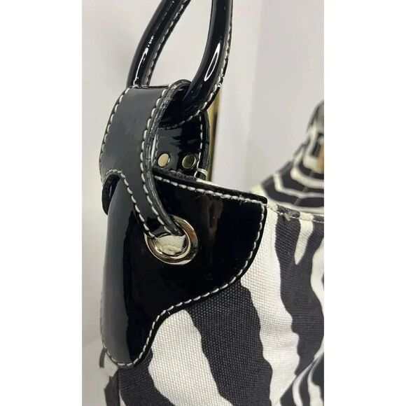 Kate Spade Y2K Zebra Print‎ Canvas Shoulder Bag - Picture 5 of 10